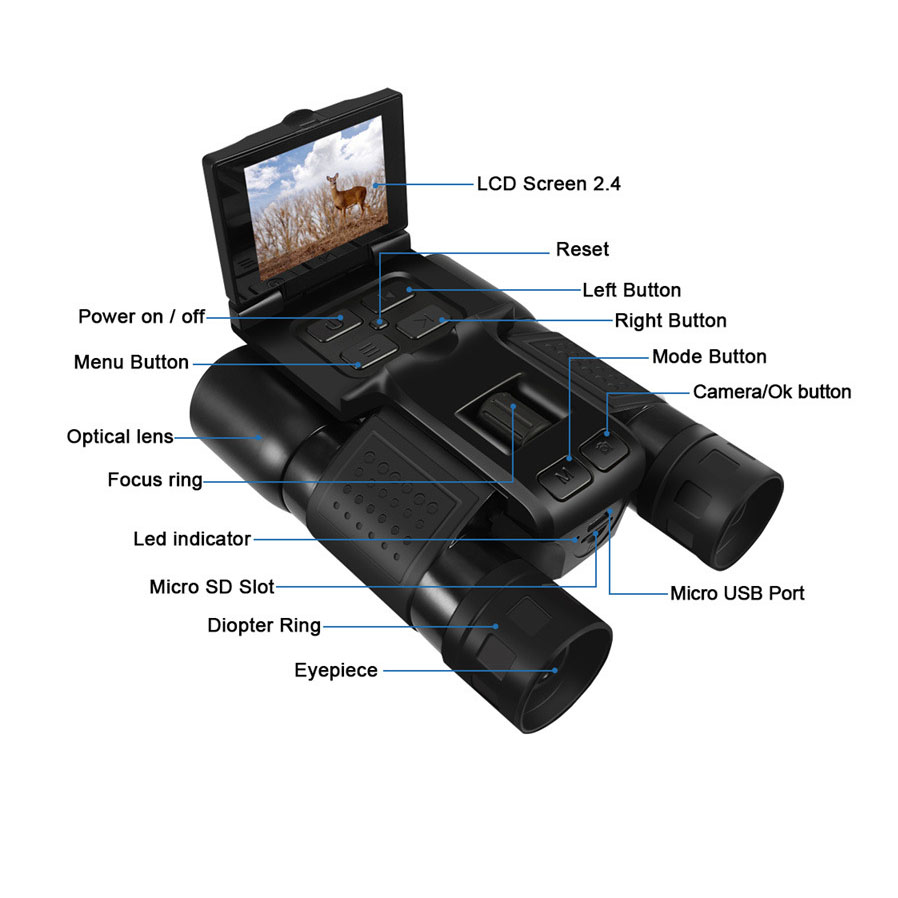 Photography Night - 12X32 Outdoor 2.5K Digitale Fotografie Videocamera